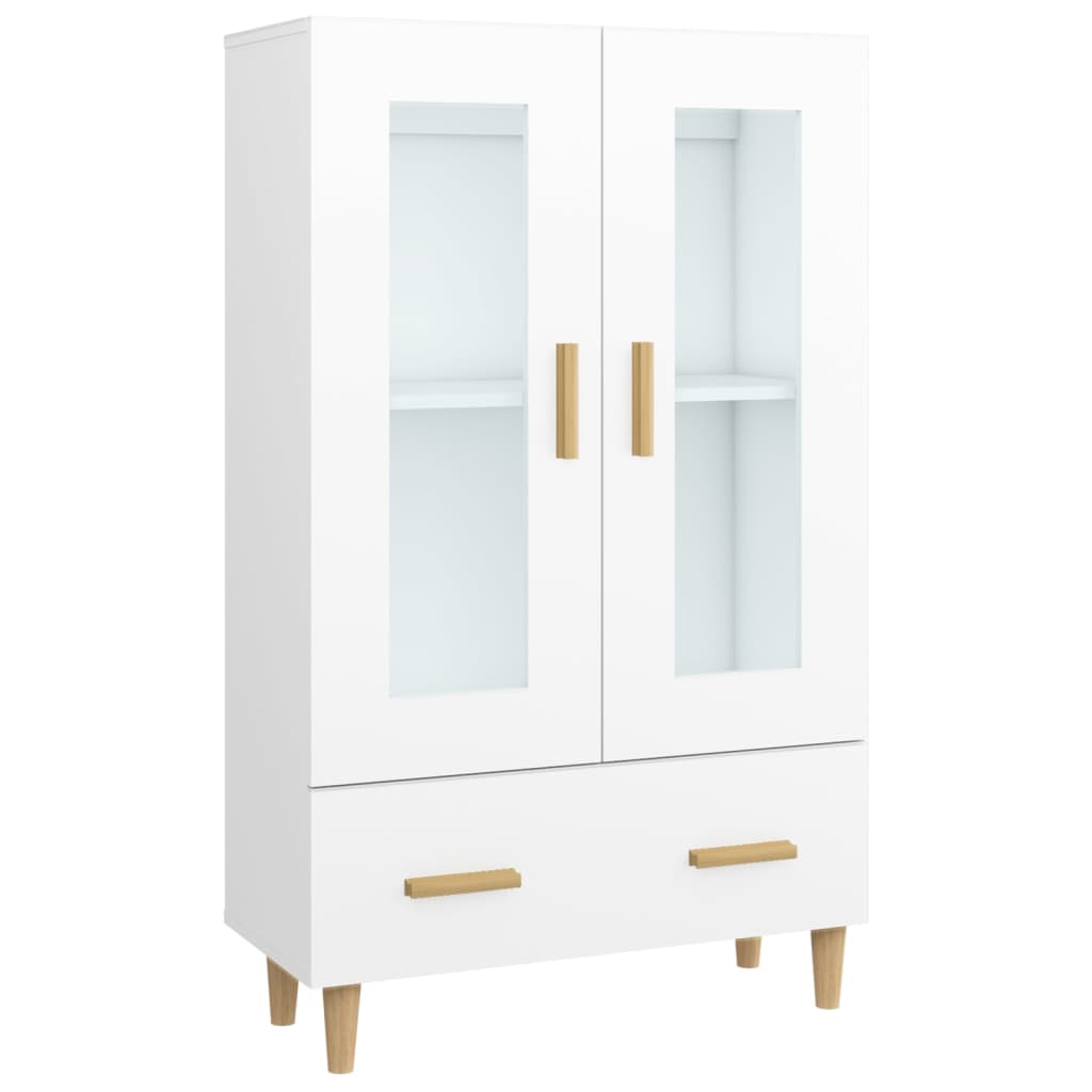 Highboard hvit 70x31x115 cm konstruert tre