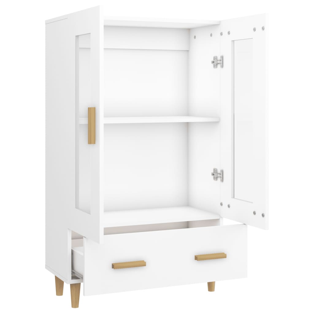 Highboard hvit 70x31x115 cm konstruert tre