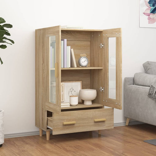 Highboard sonoma eik 70x31x115 cm konstruert tre