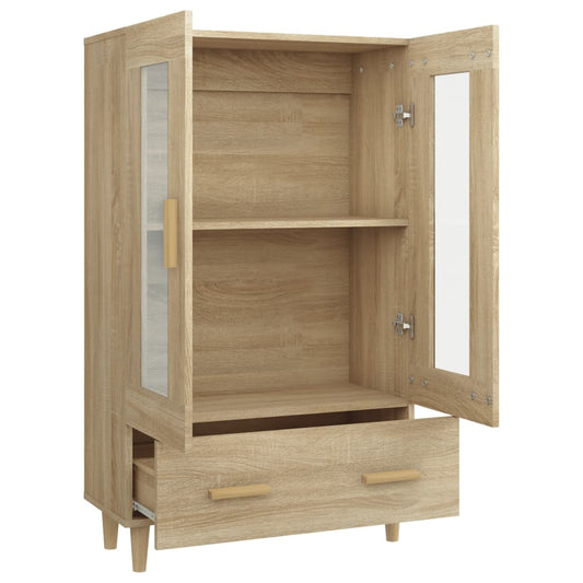 Highboard sonoma eik 70x31x115 cm konstruert tre