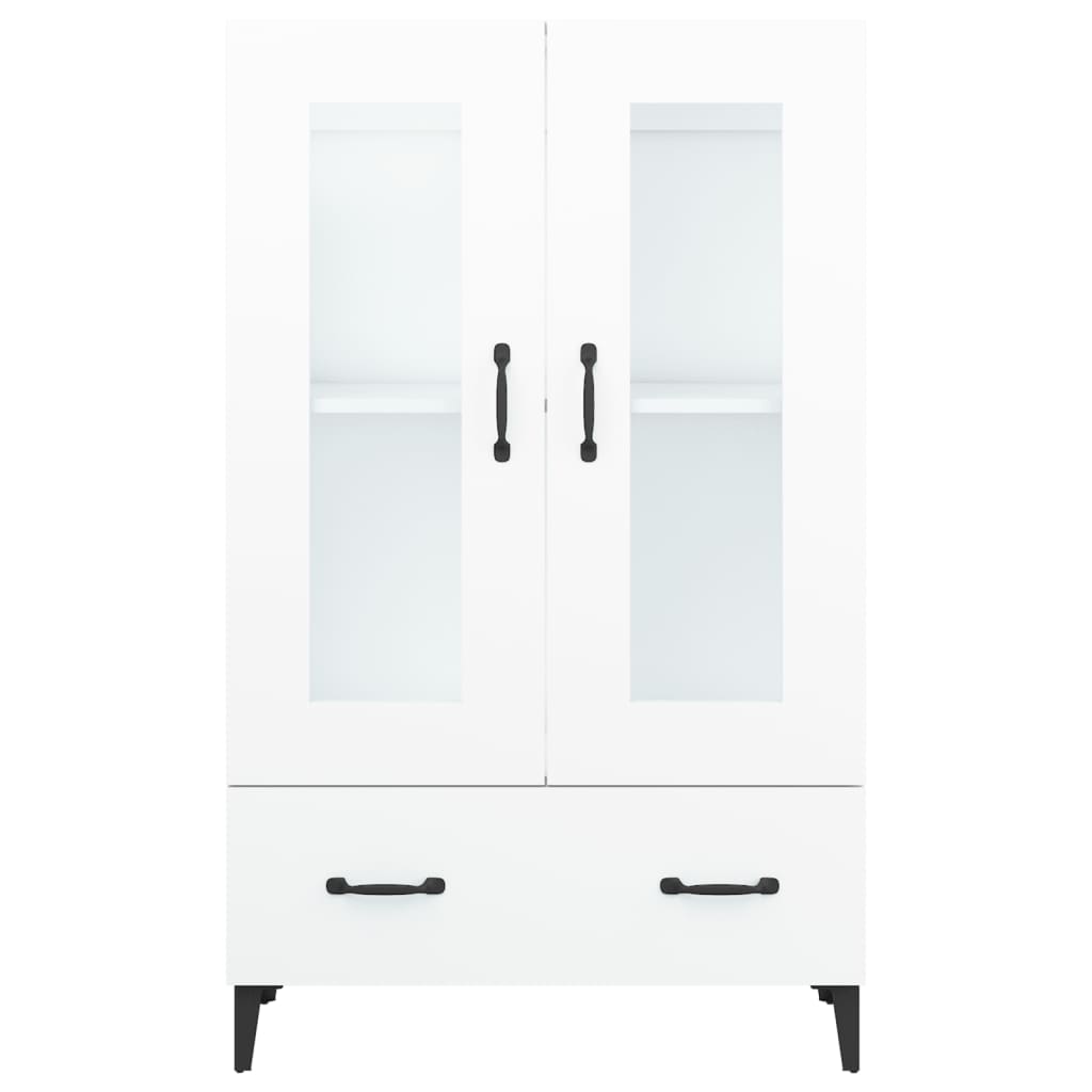 Highboard hvit 70x31x115 cm konstruert tre