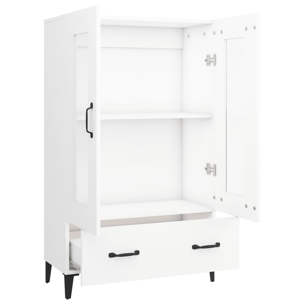 Highboard hvit 70x31x115 cm konstruert tre
