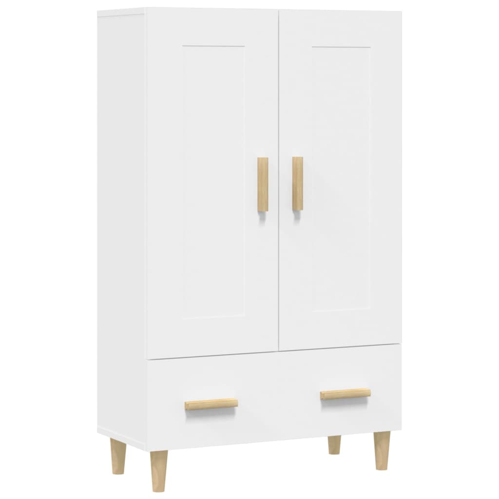 Highboard hvit 70x31x115 cm konstruert tre