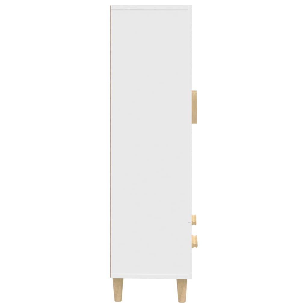 Highboard hvit 70x31x115 cm konstruert tre