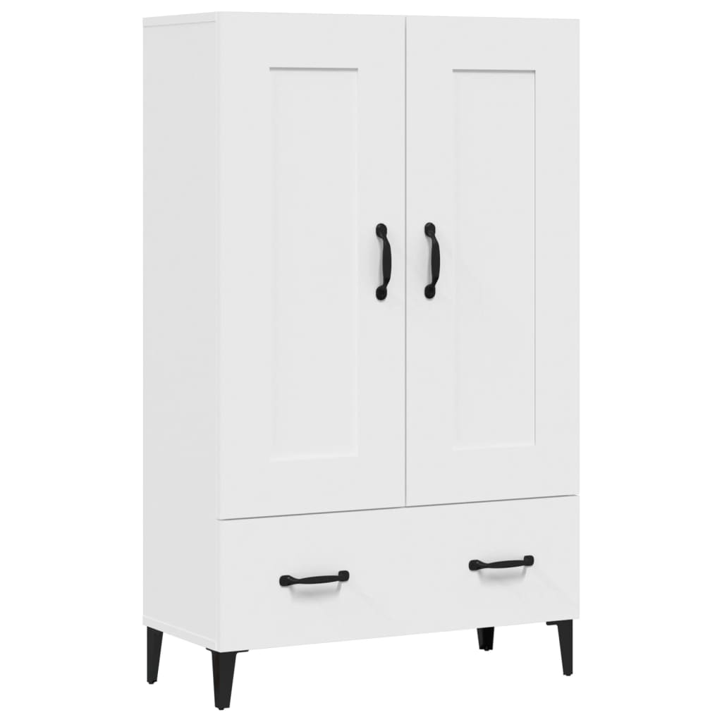 Highboard hvit 70x31x115 cm konstruert tre