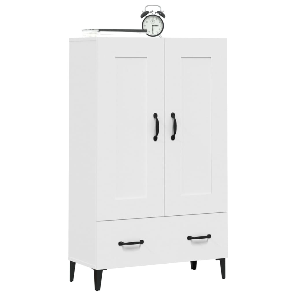 Highboard hvit 70x31x115 cm konstruert tre