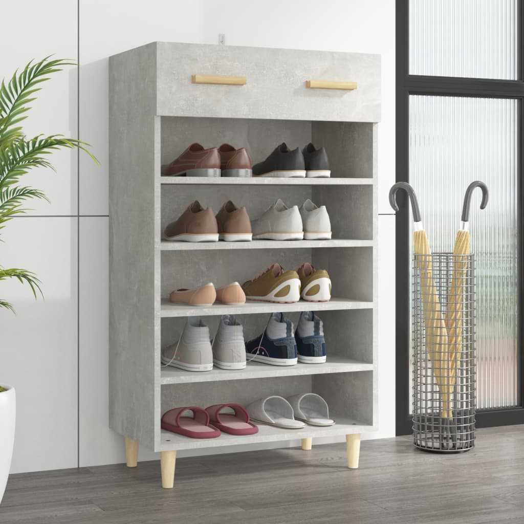 Skoskap betonggrå 60x35x105 cm konstruert tre