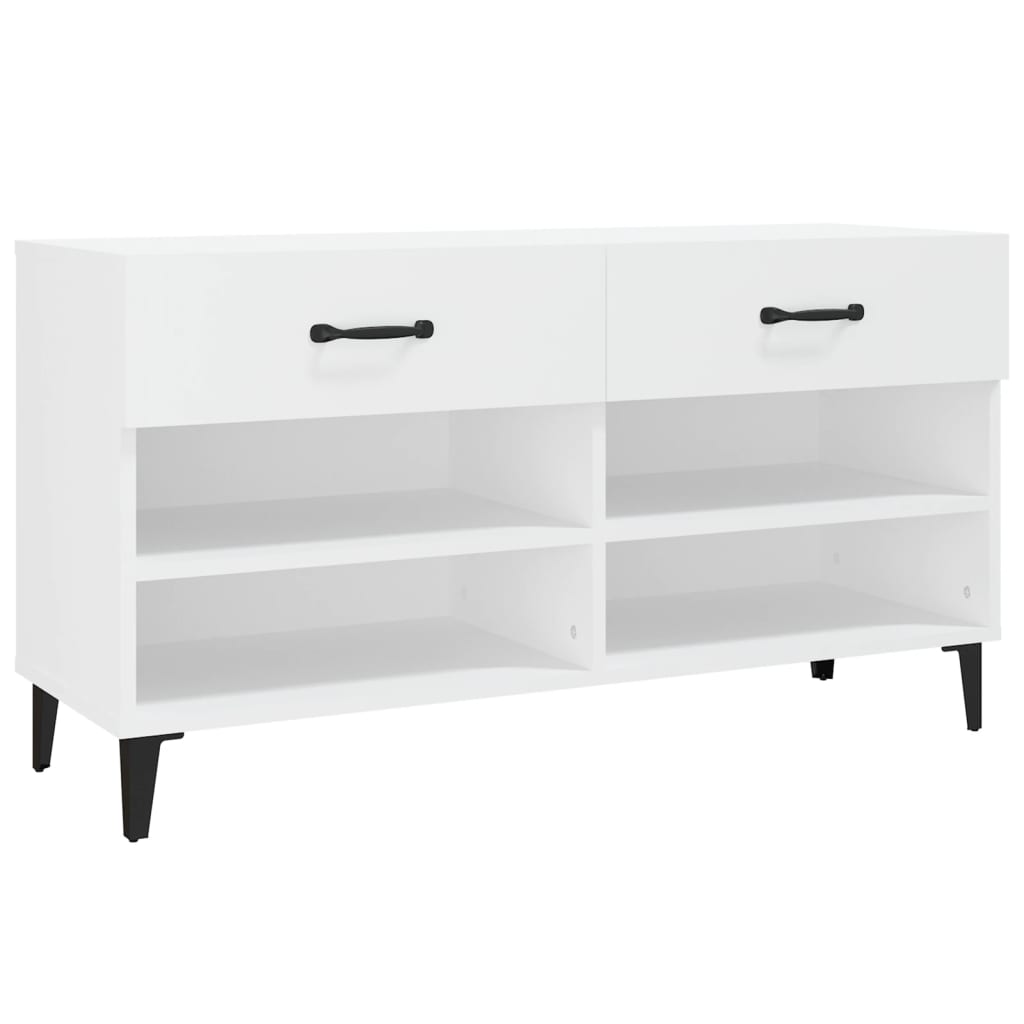 Skoskap hvit 102x35x55 cm konstruert tre