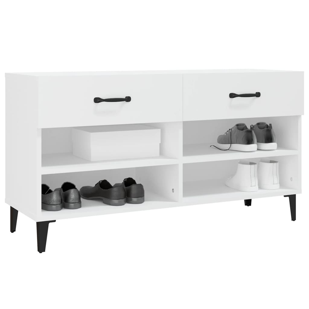 Skoskap hvit 102x35x55 cm konstruert tre
