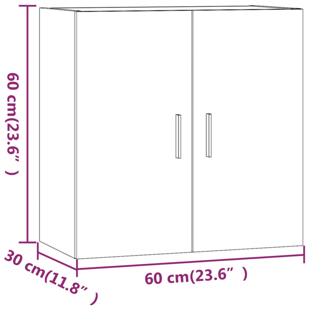 Veggskap sonoma eik 60x30x60 cm konstruert tre