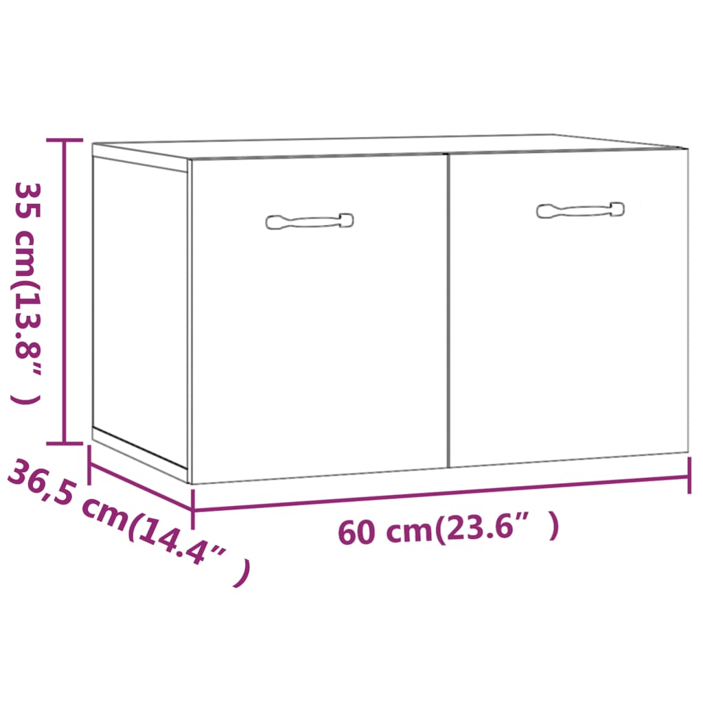 Veggskap sonoma eik 60x36,5x35 cm konstruert tre