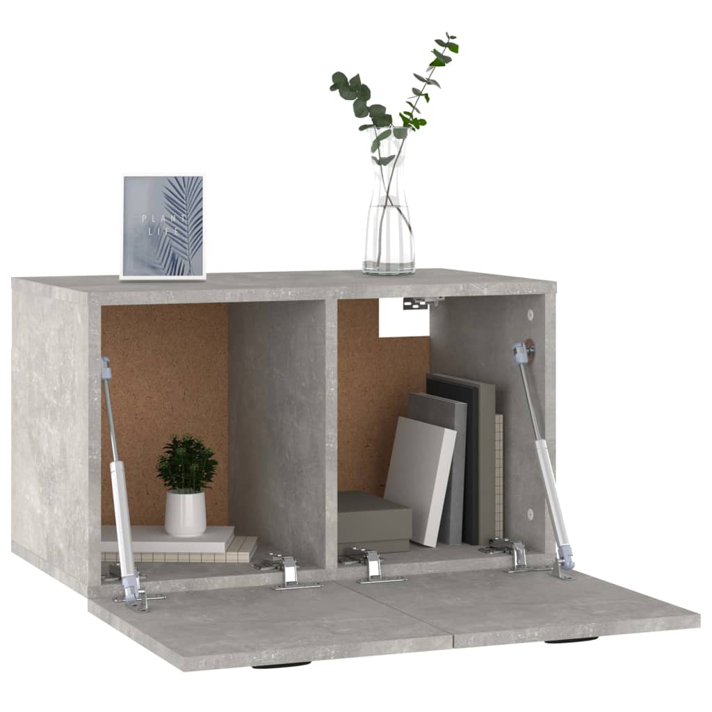 Veggskap betonggrå 60x36,5x35 cm konstruert tre