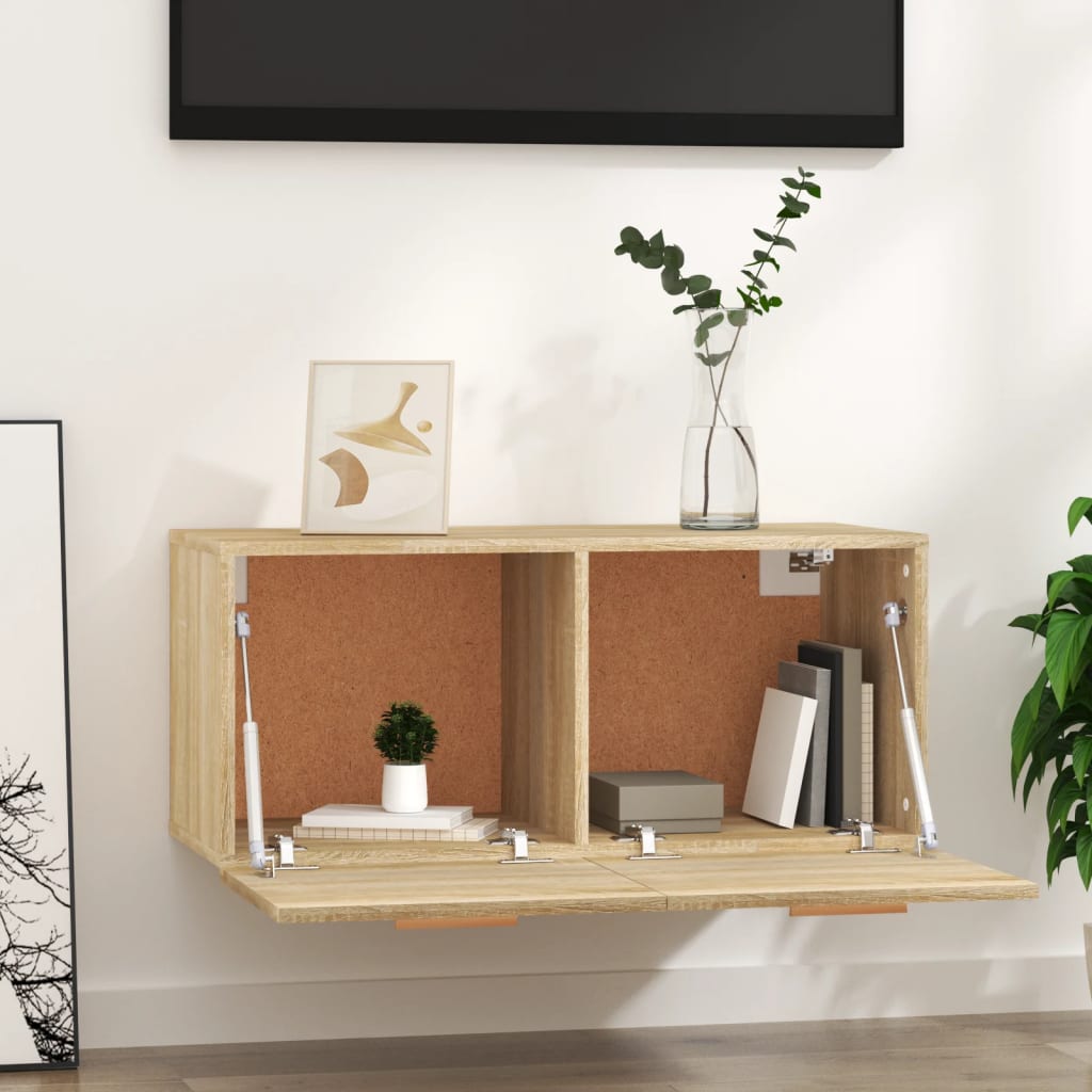 Veggskap sonoma eik 80x35x36,5 cm konstruert tre