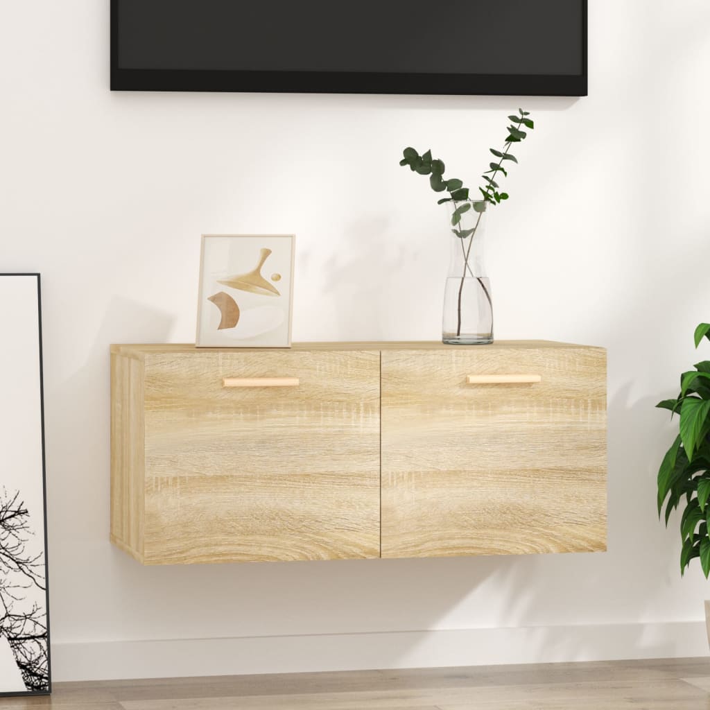Veggskap sonoma eik 80x35x36,5 cm konstruert tre