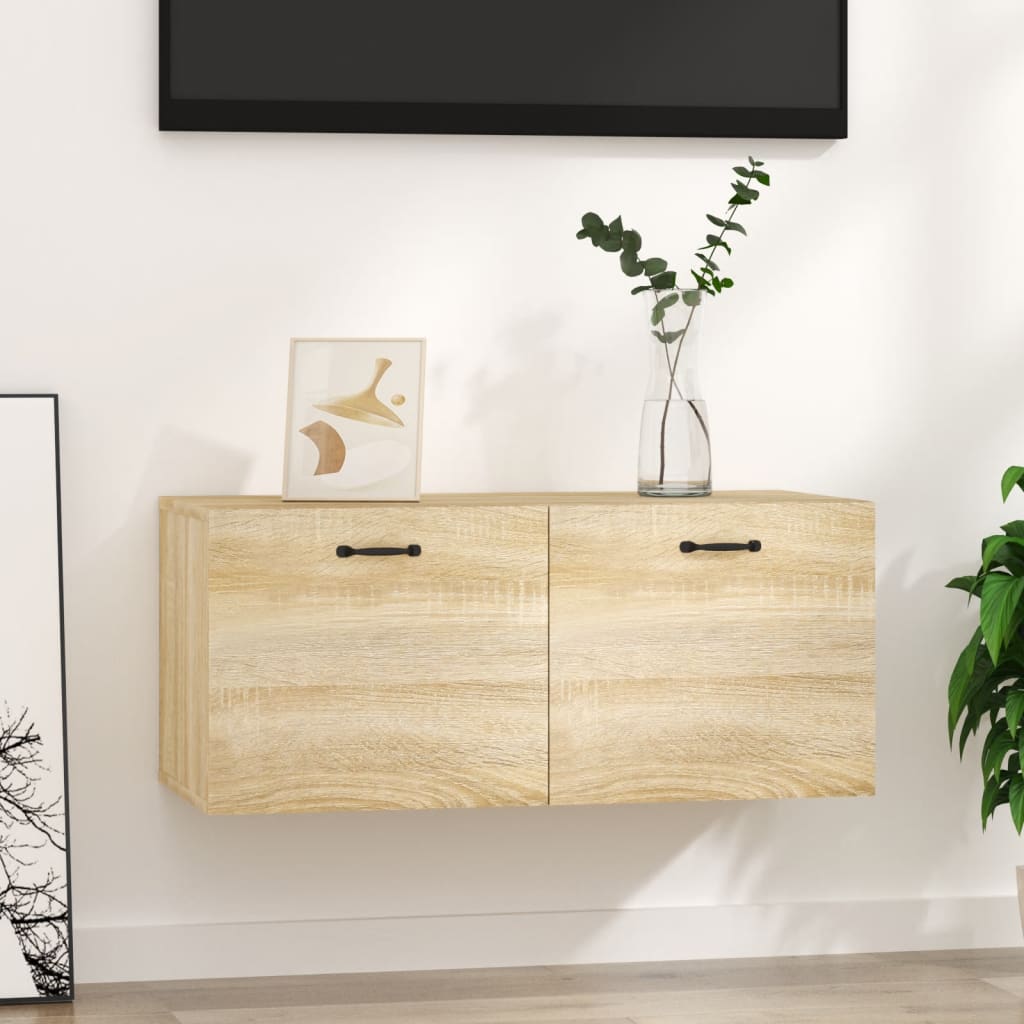 Veggskap sonoma eik 80x36,5x35 cm konstruert tre