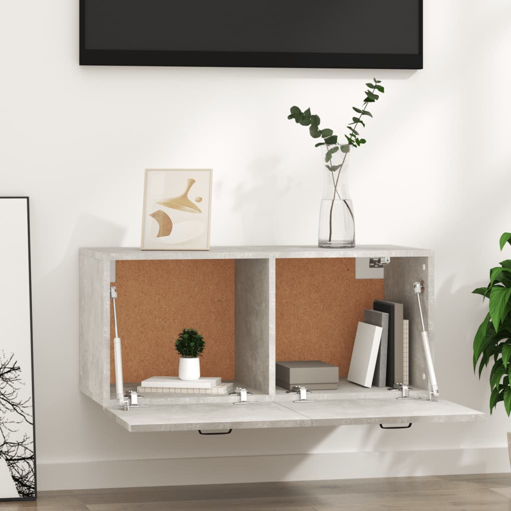 Veggskap betonggrå 80x36,5x35 cm konstruert tre vidaXL