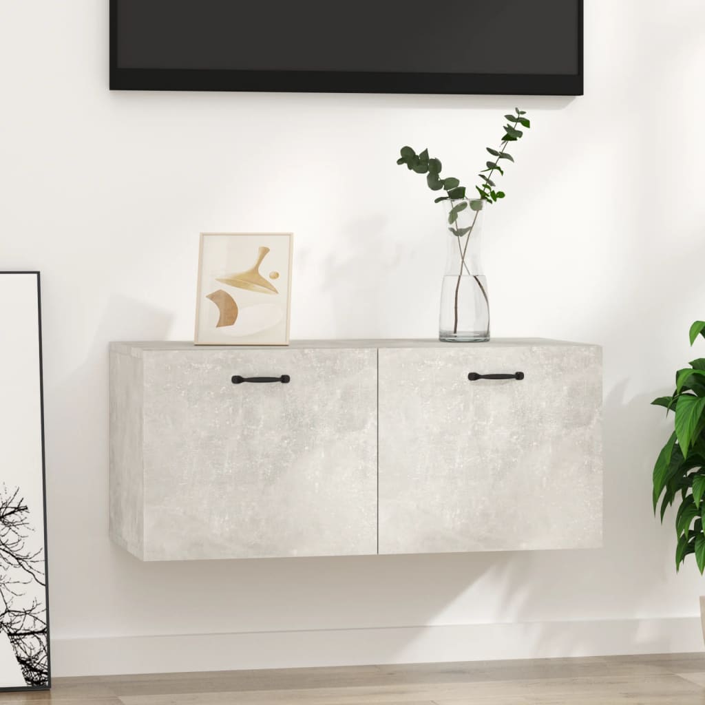 Veggskap betonggrå 80x36,5x35 cm konstruert tre vidaXL