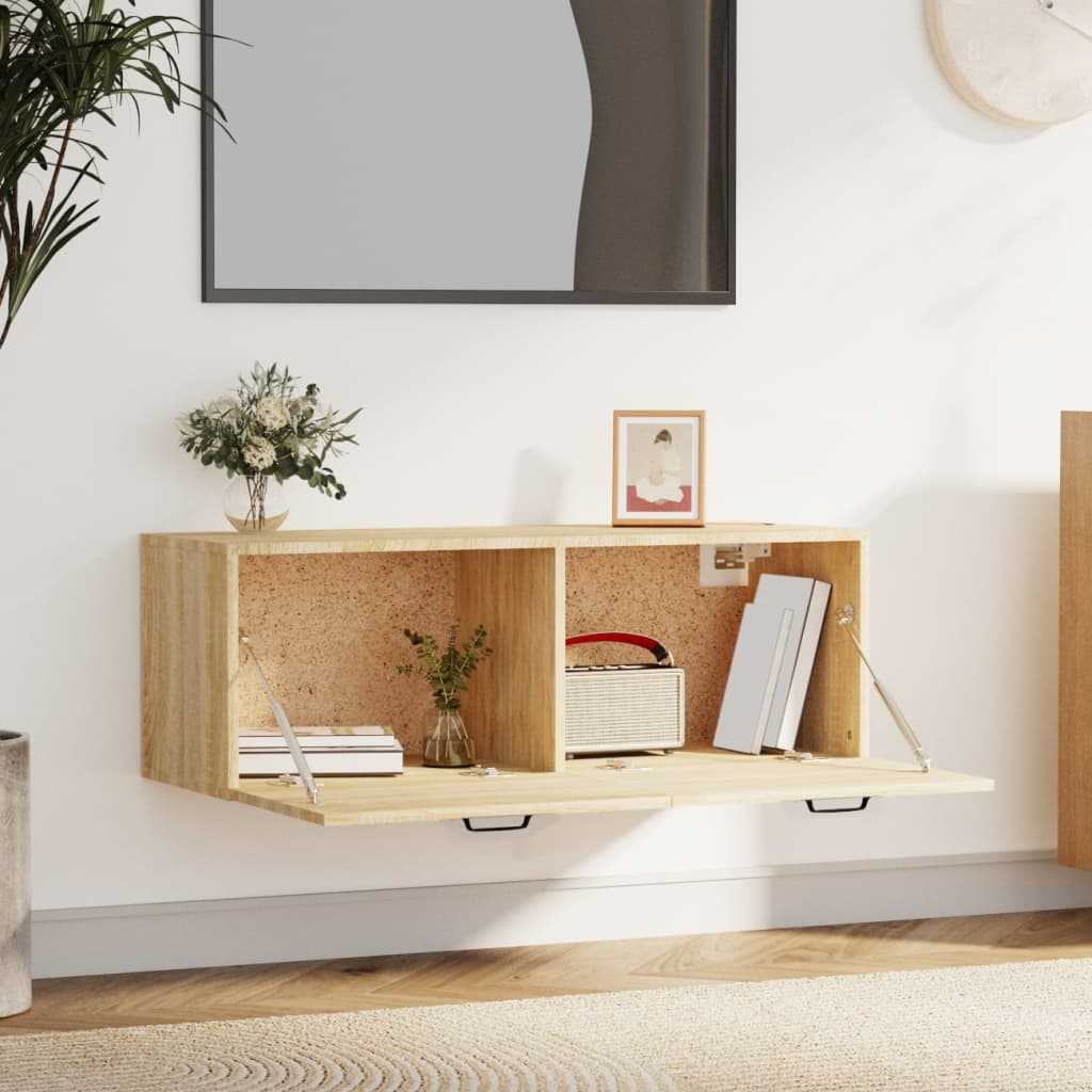 Veggskap sonoma eik 100x36,5x35 cm konstruert tre vidaXL