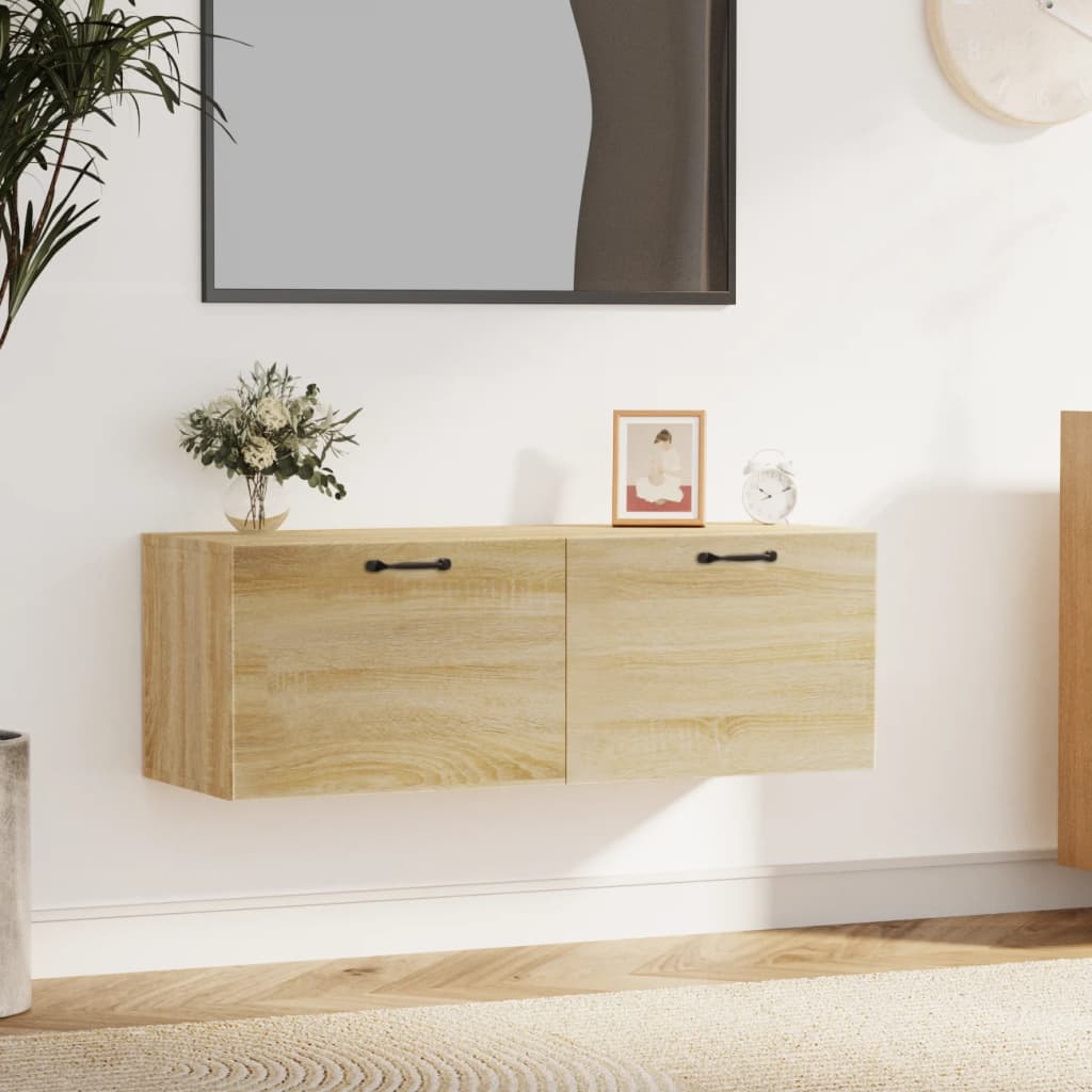 Veggskap sonoma eik 100x36,5x35 cm konstruert tre vidaXL