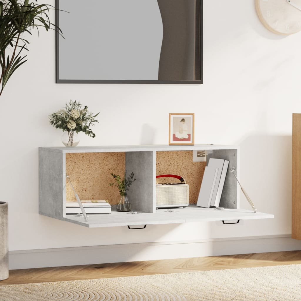 Veggskap betonggrå 100x36,5x35 cm konstruert tre vidaXL