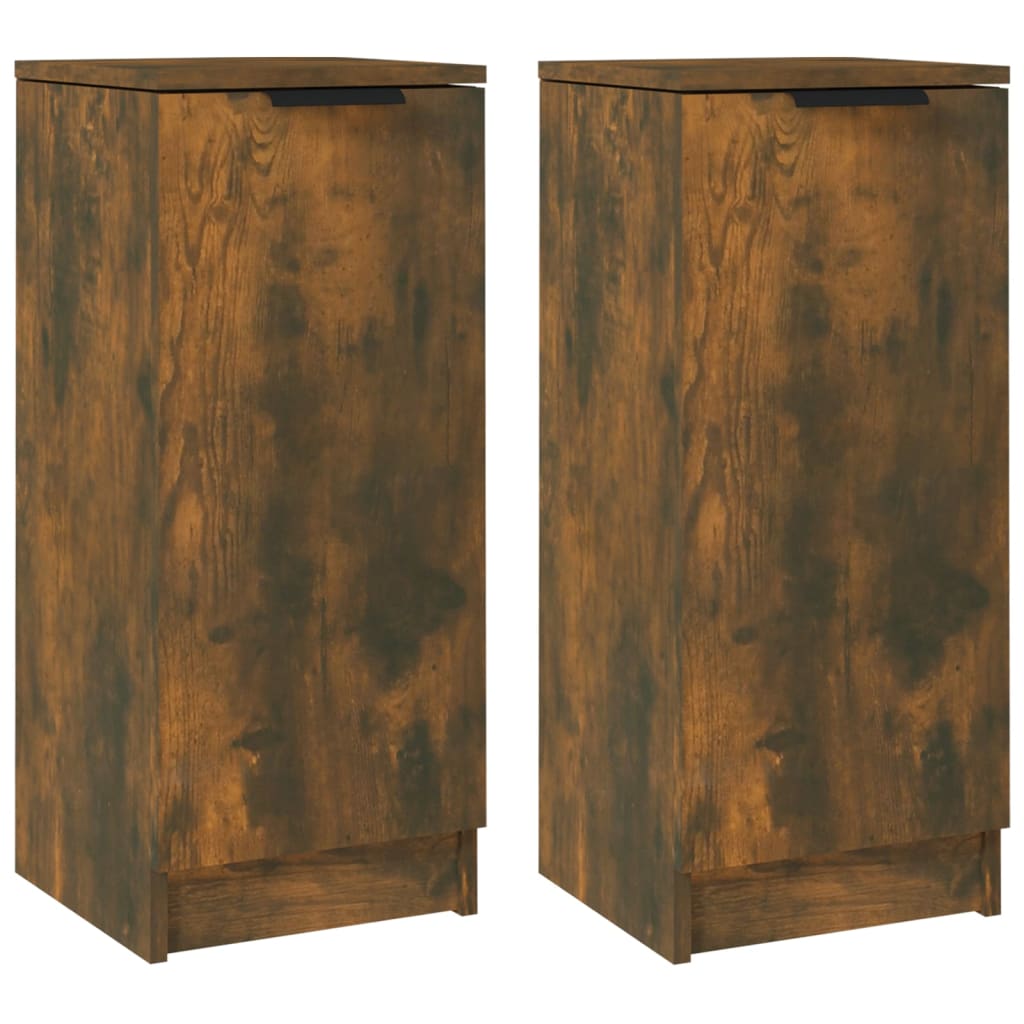 Skjenker 2 stk røkt eik 30x30x70 cm konstruert tre