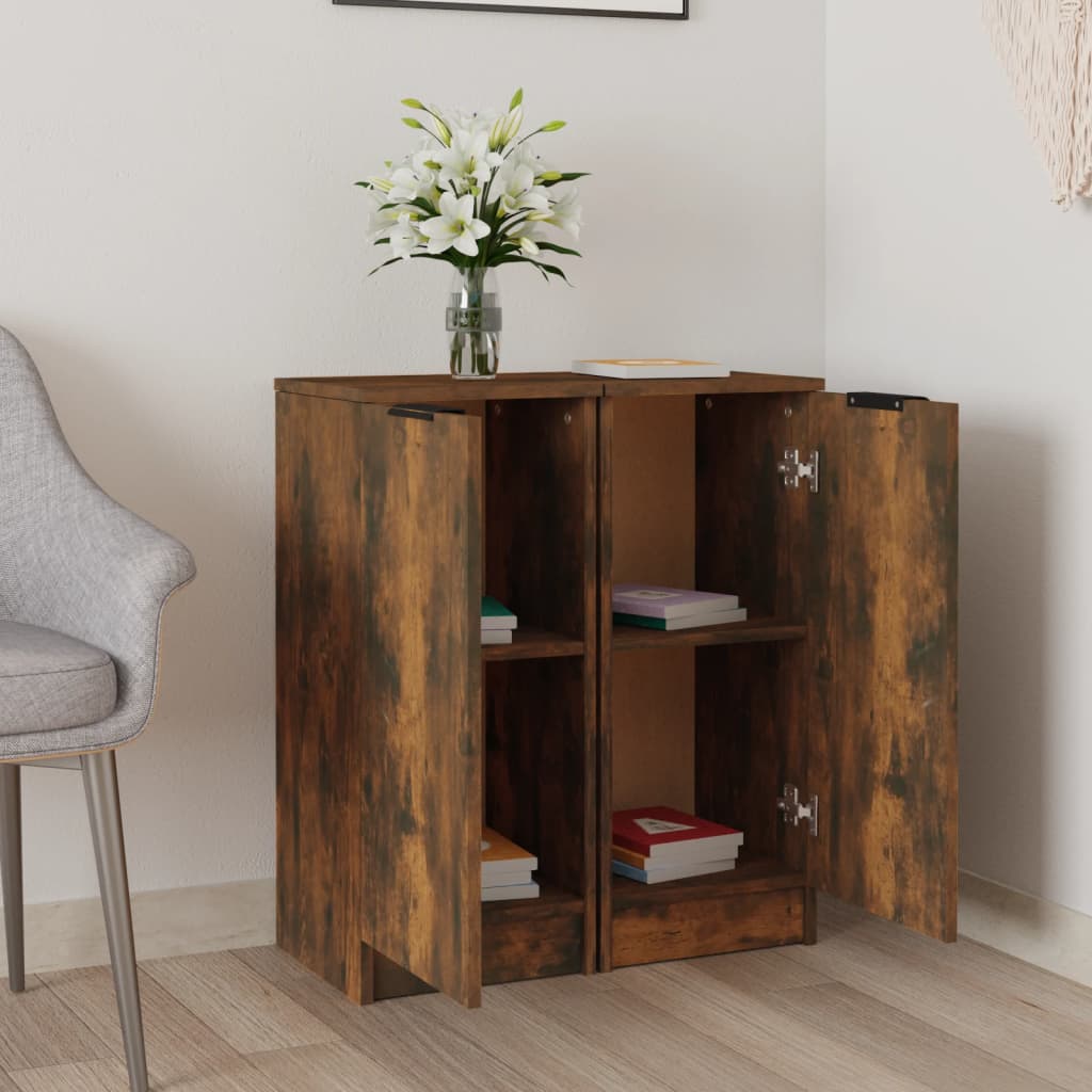 Skjenker 2 stk røkt eik 30x30x70 cm konstruert tre