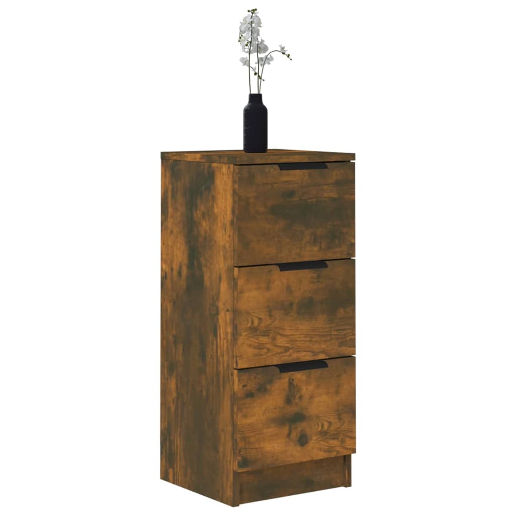 Skjenker 2 stk røkt eik 30x30x70 cm konstruert tre