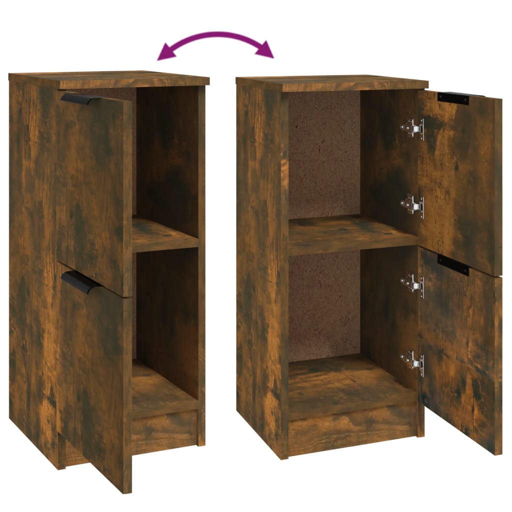 Skjenker 2 stk røkt eik 30x30x70 cm konstruert tre