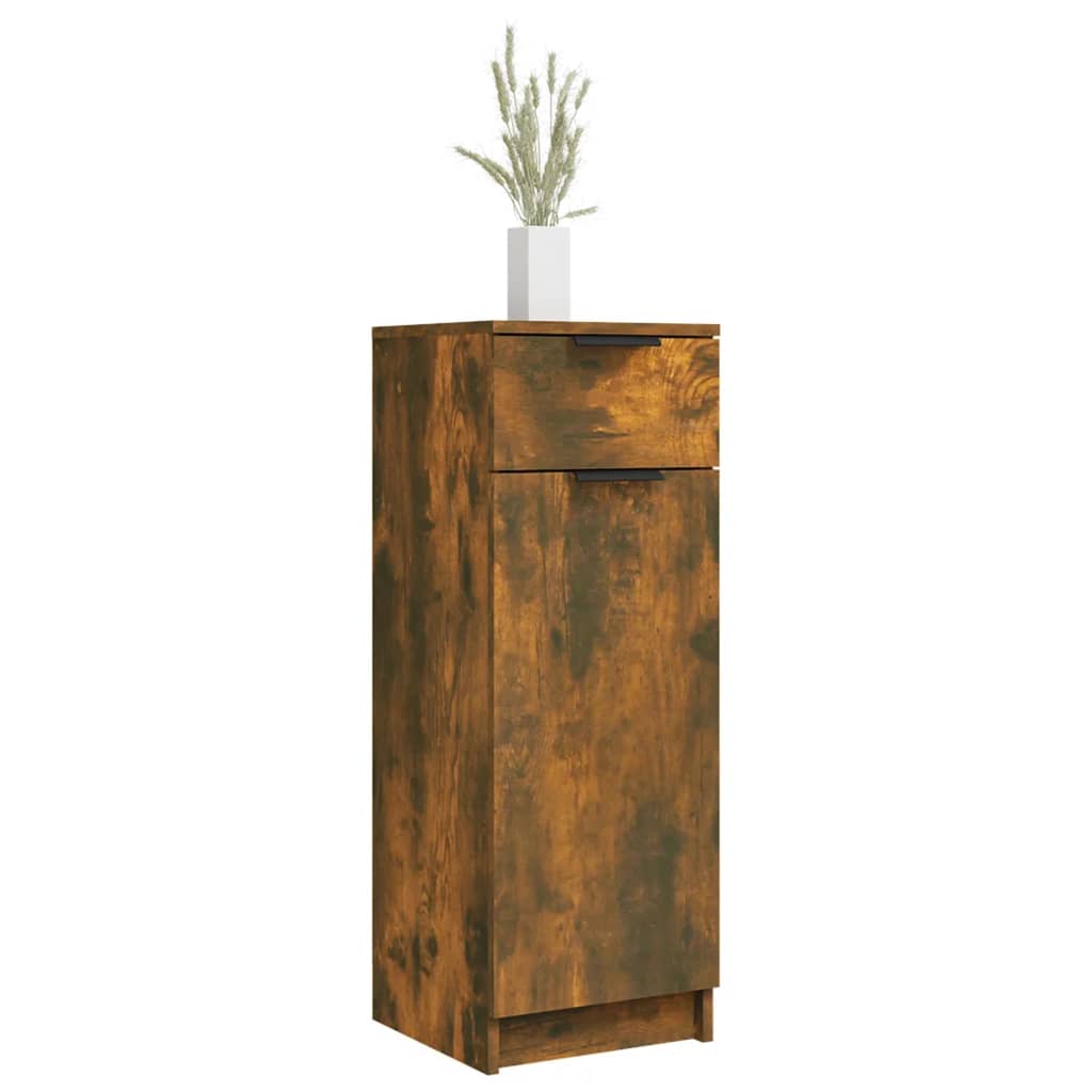 Baderomsskap røkt eik 32x34x90 cm konstruert tre