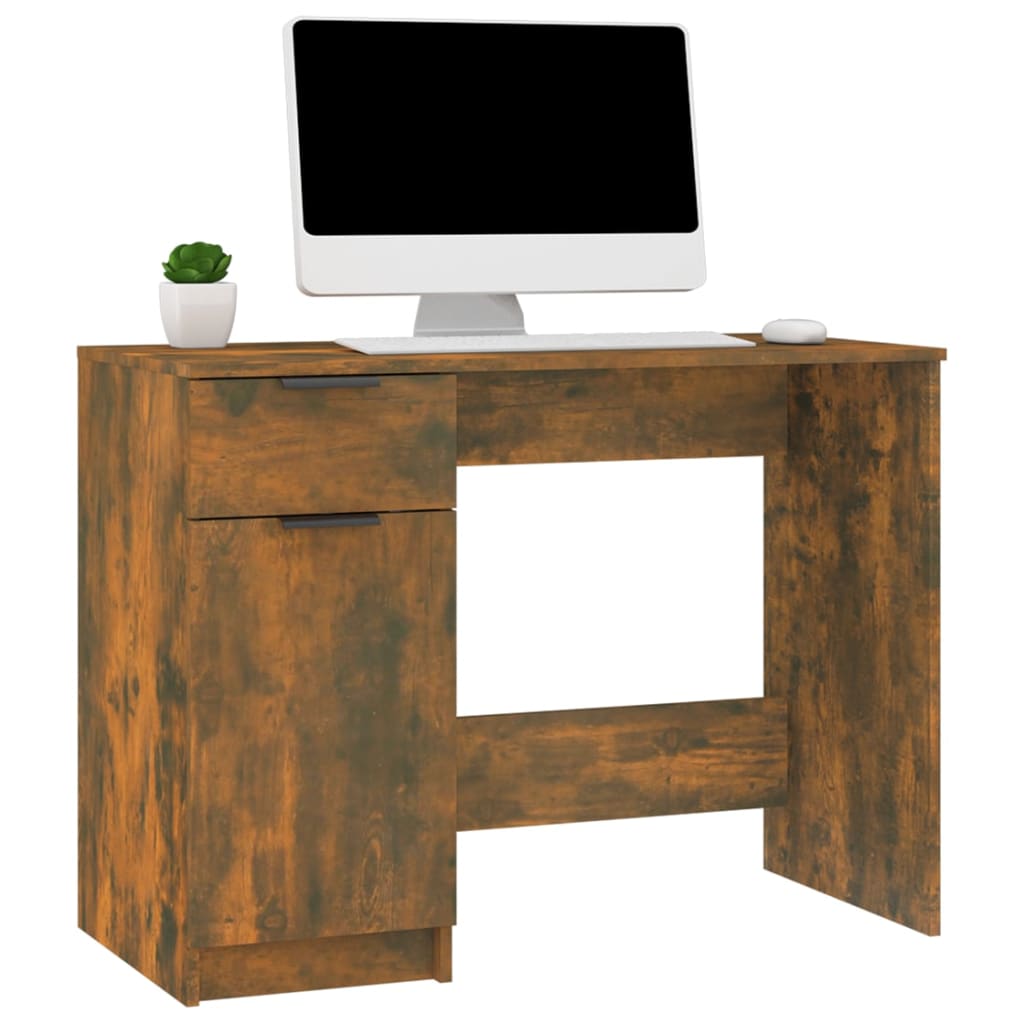 Skrivebord røkt eik 100x50x75 cm konstruert tre