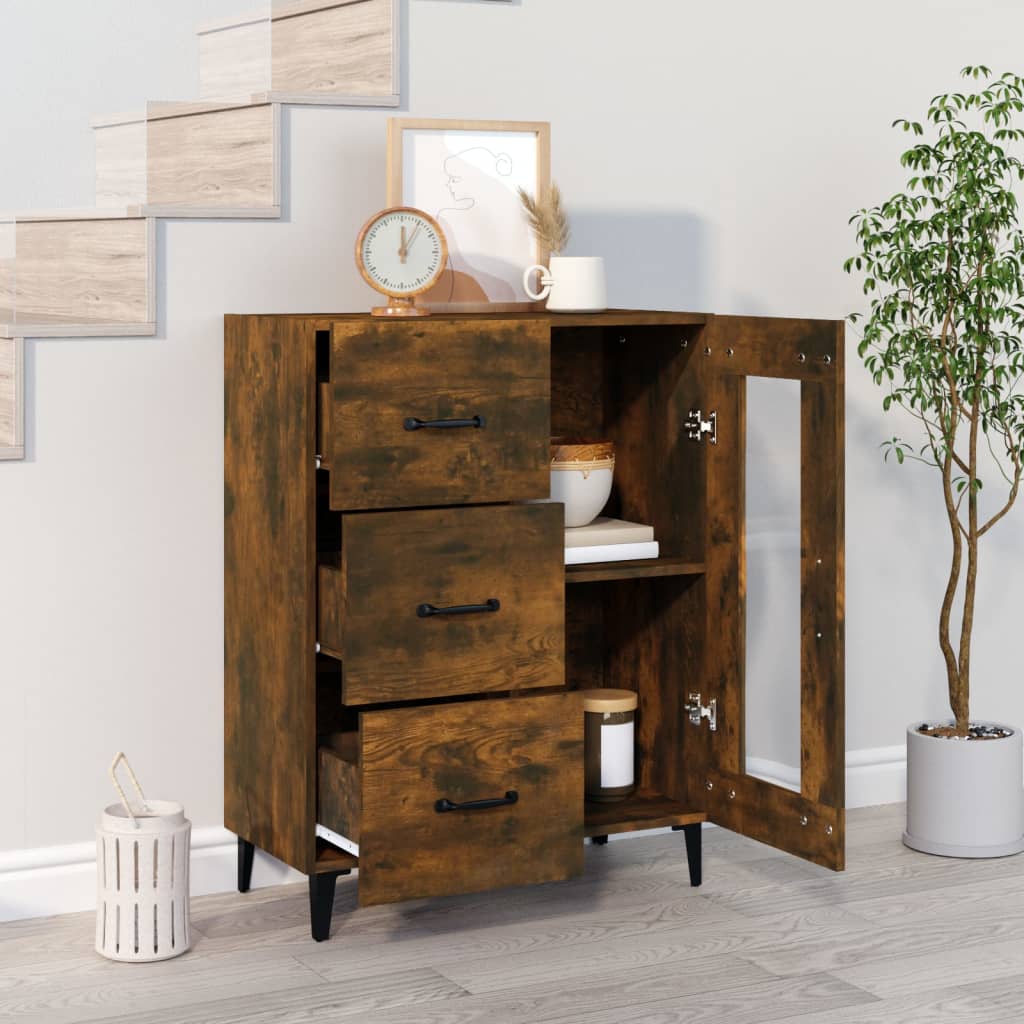 Skjenk røkt eik 69,5x34x90 cm konstruert tre