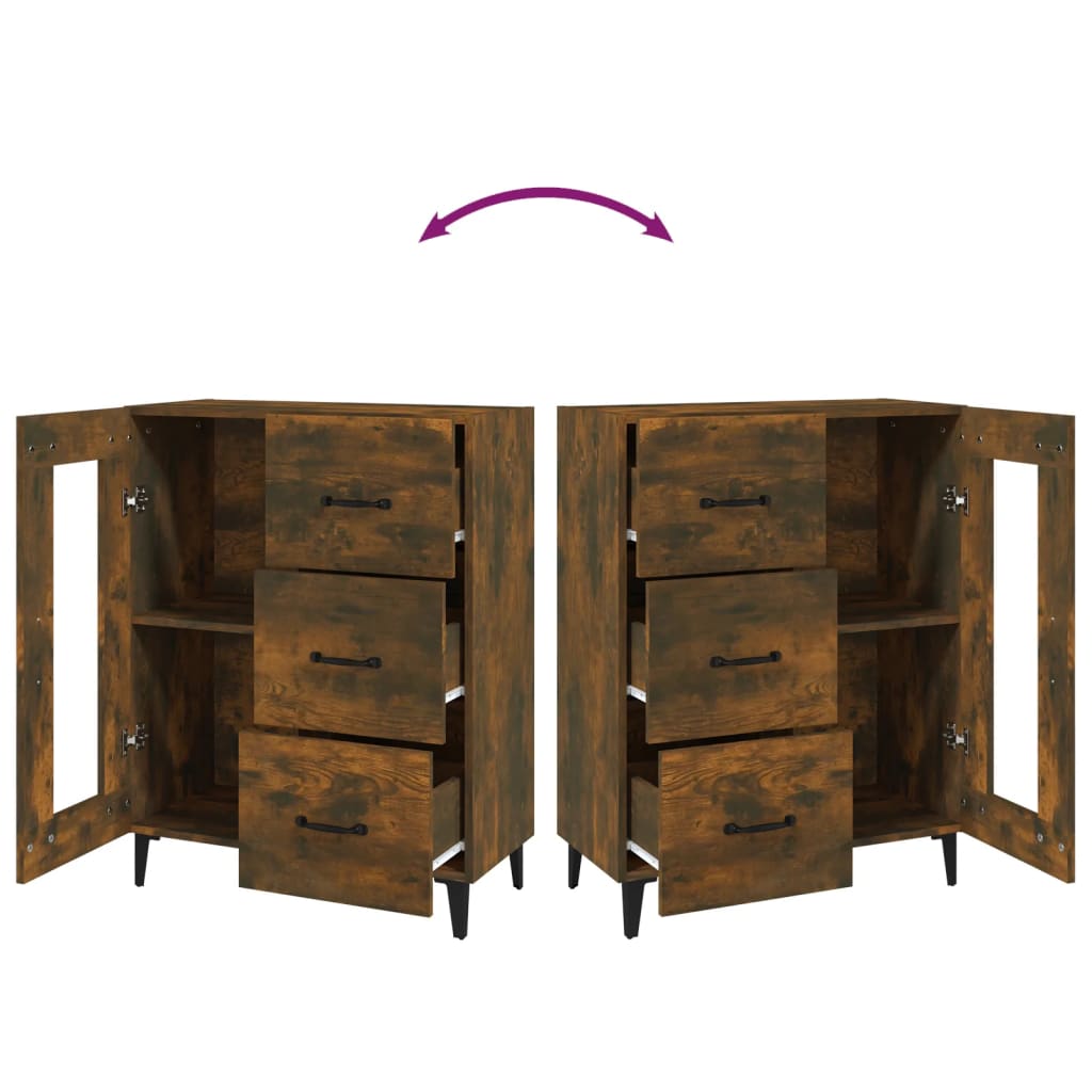 Skjenk røkt eik 69,5x34x90 cm konstruert tre