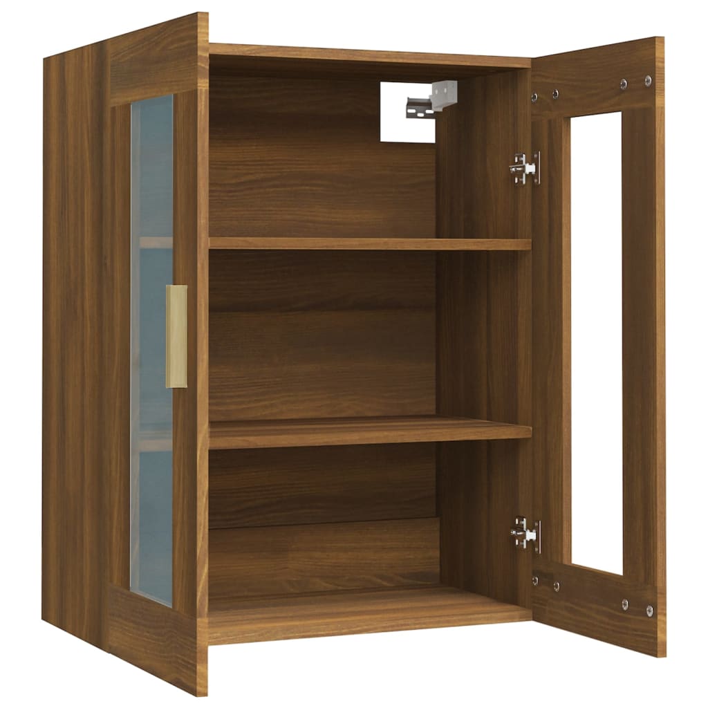 Hengende veggskap brun eik 69,5x34x90 cm