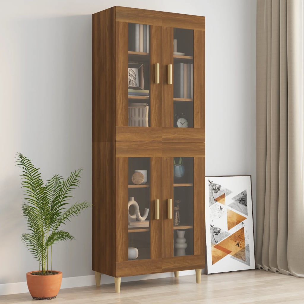 Hengende veggskap brun eik 69,5x34x90 cm