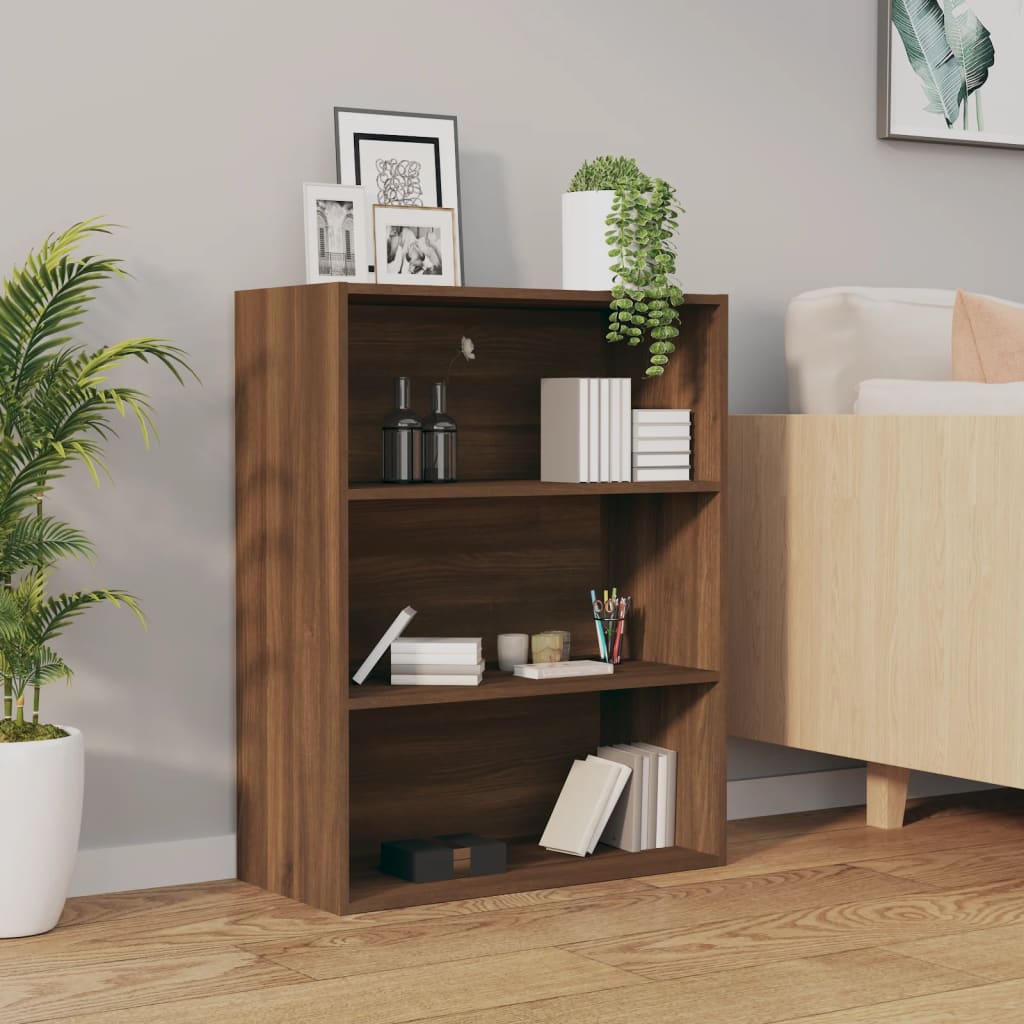 Hengende veggskap brun eik 69,5x32,5x90 cm
