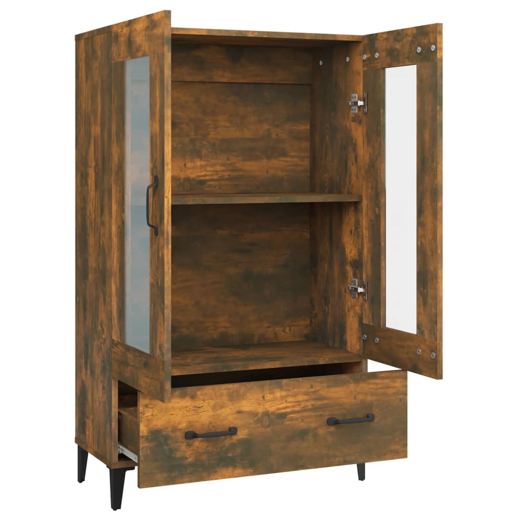 Highboard røkt eik 70x31x115 cm konstruert tre