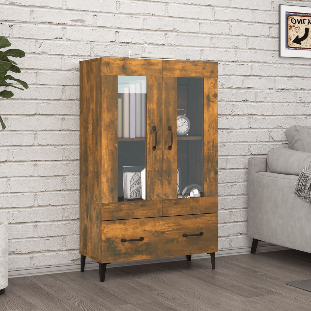 Highboard røkt eik 70x31x115 cm konstruert tre