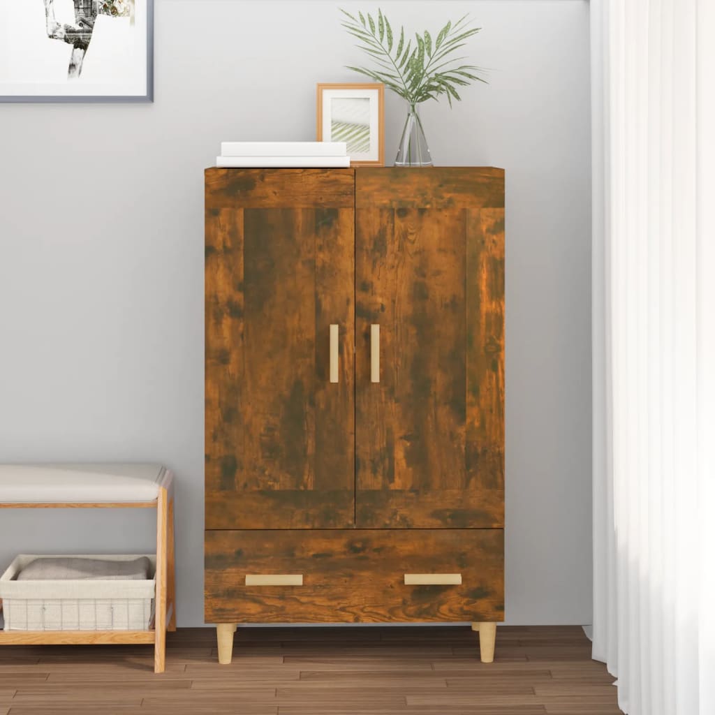 Highboard røkt eik 70x31x115 cm konstruert tre