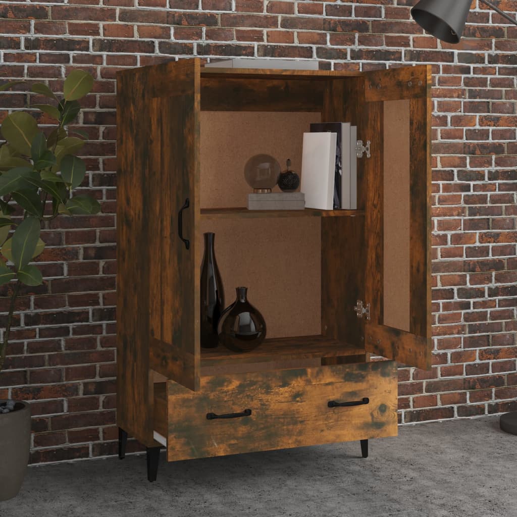 Highboard røkt eik 70x31x115 cm konstruert tre
