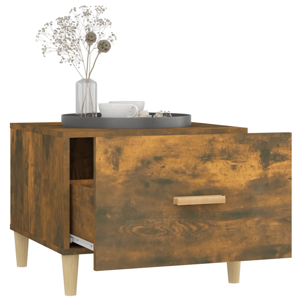 Salongbord 2 stk røkt eik 50x50x40 cm konstruert tre
