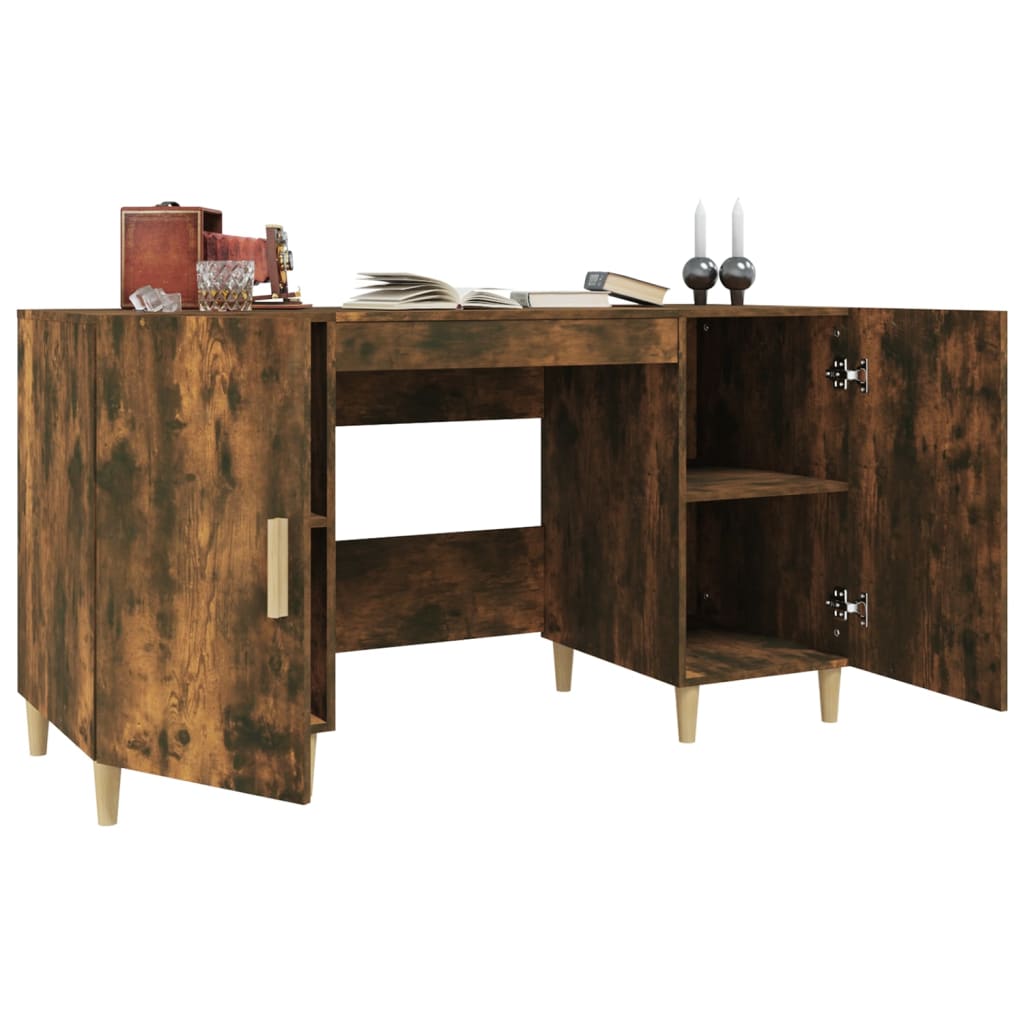 Skrivebord røkt eik 140x50x75 cm konstruert tre
