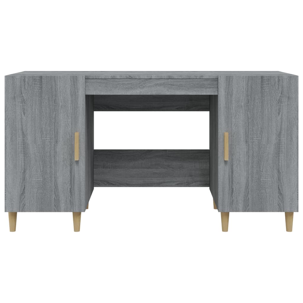 Skrivebord grå sonoma 140x50x75 cm konstruert tre
