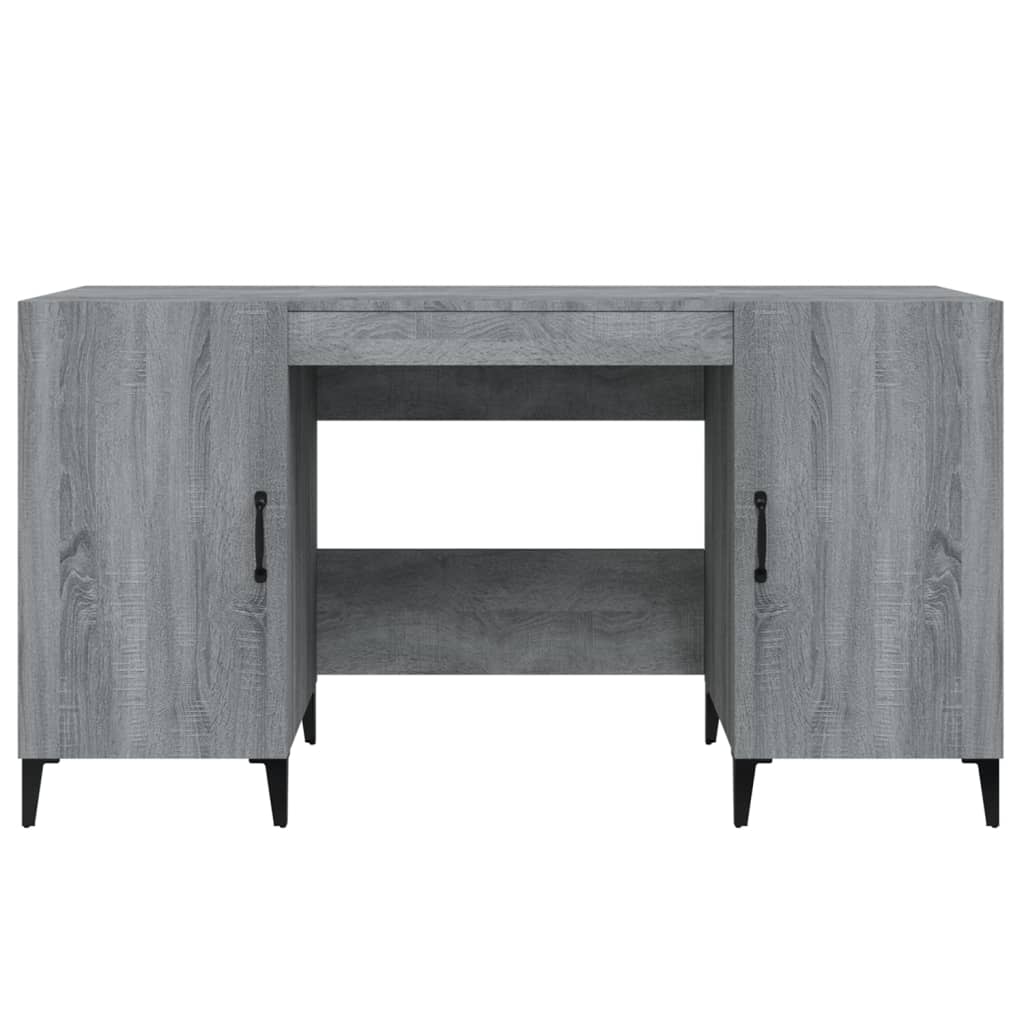 Skrivebord grå sonoma 140x50x75 cm konstruert tre