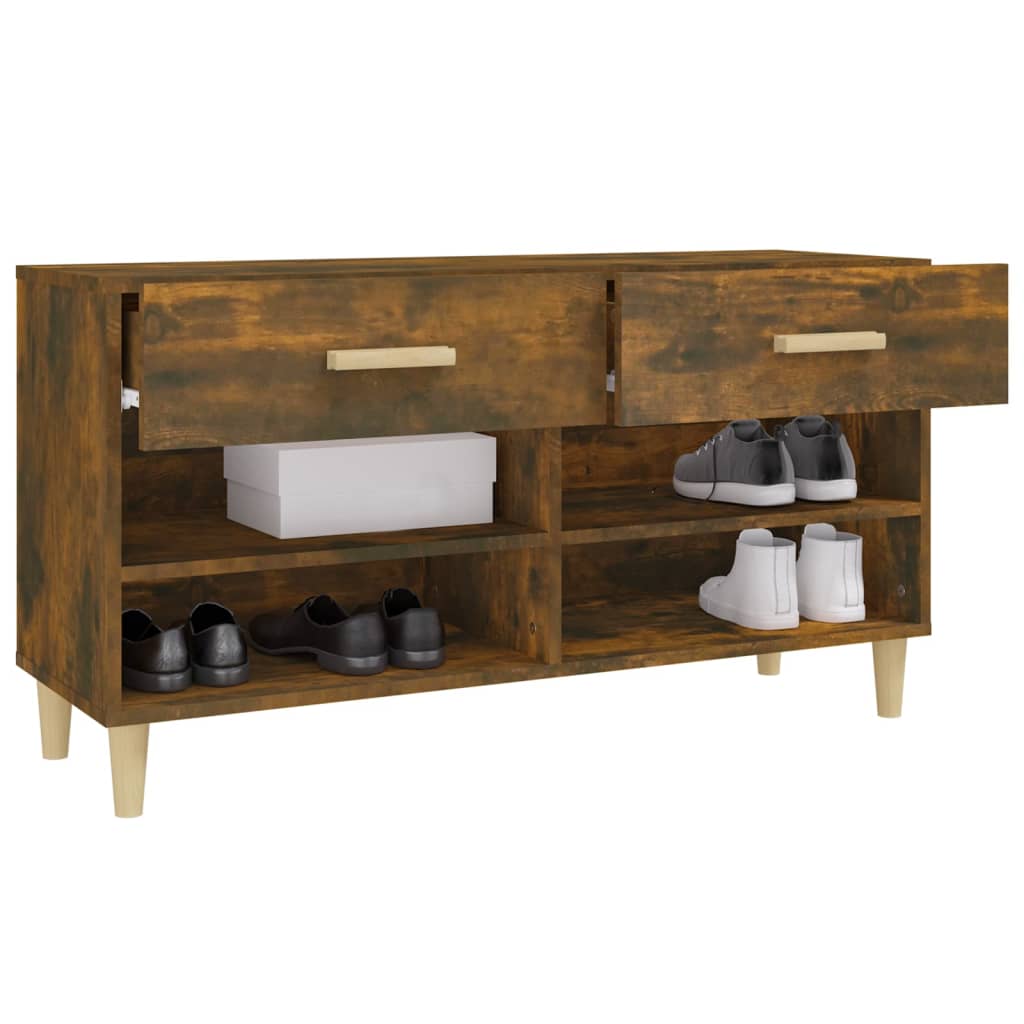 Skoskap røkt eik 102x35x55 cm konstruert tre