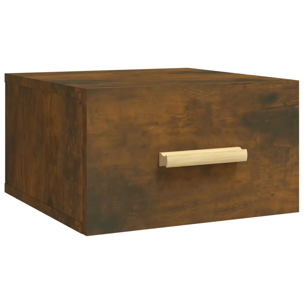 Veggmontert nattbord røkt eik 35x35x20 cm