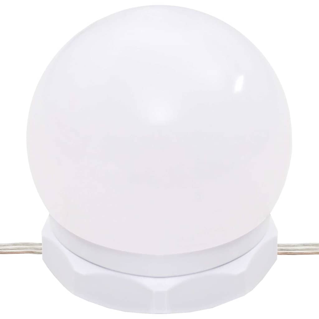 Sminkebord med LED brun eik 60x40x140 cm