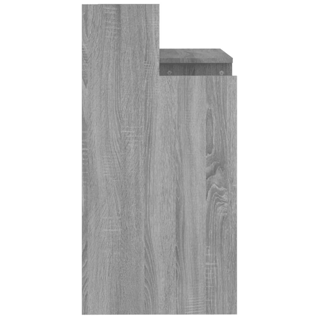 Skrivebord med LED-lys grå sonoma 97x45x90 cm konstruert tre