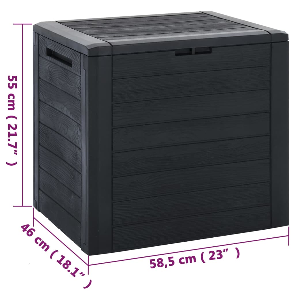 Putekasse for hage antrasitt 58,5x46x55 cm polypropylen