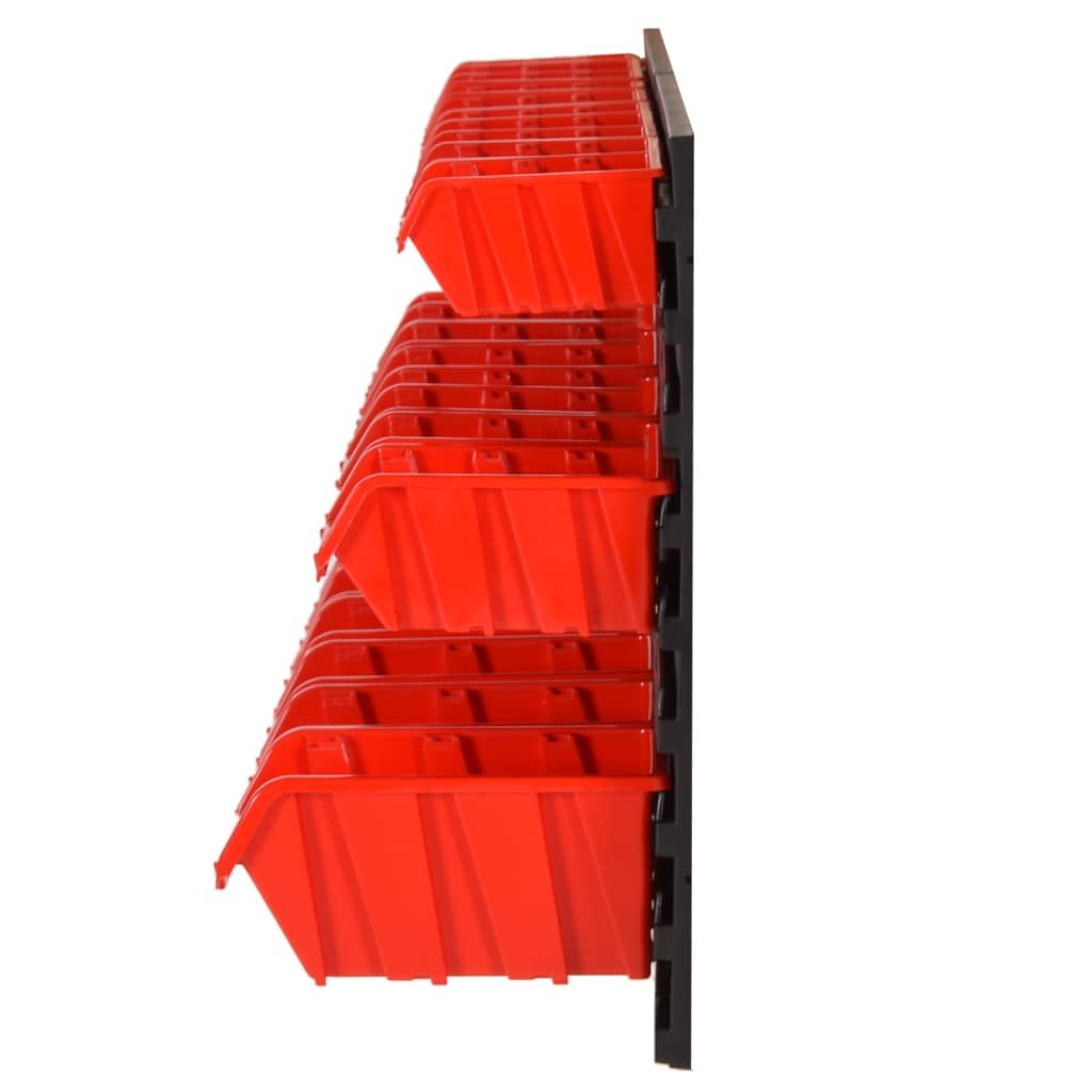 Verkstedhyllesett 26 stk rød og svart 77x39 cm polypropylen