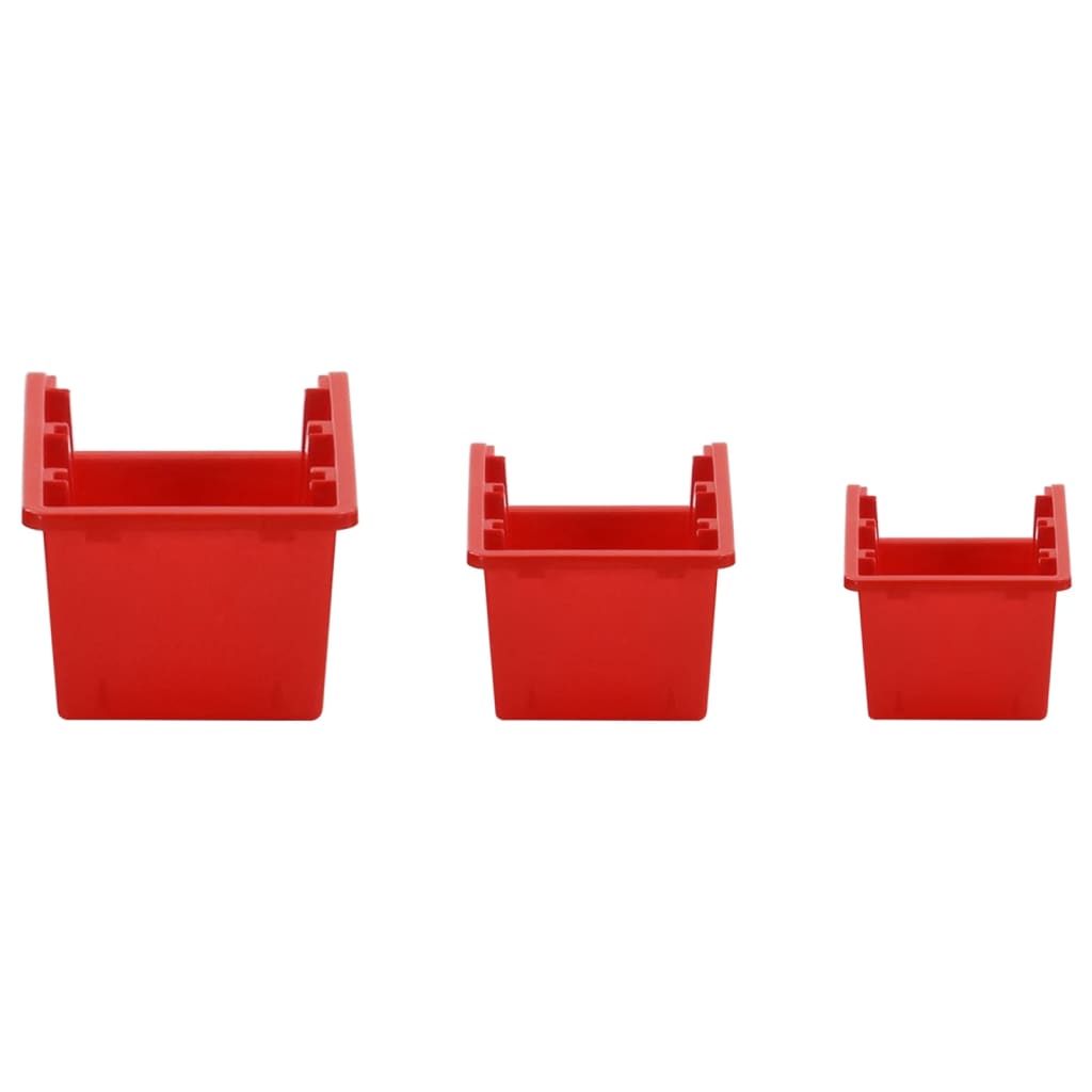 Verkstedhyllesett 26 stk rød og svart 77x39 cm polypropylen